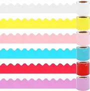 6Pcs Classroom Bulletin Board Borders 6 Colors Wave Bulletin Board Borders Trim Bulletin Board Decorations Waterproof Reliable Classroom Borders for Classroom Chalkboard Décor
