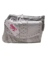 NEW! Justice Silver Studded Crossbody Purse Bag w/ Adjustable Chain Strap
