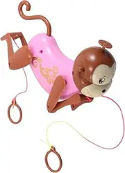 WOONEKY Sensory Pull String Monkey Interactive Montessori Game for Hand Eye Coordination Cute Travel Friendly Design for Early Learning Clapping Monkey Crib