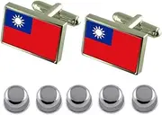 [Select Gifts] Shirt Dress Studs Taiwan Flag Cufflinks