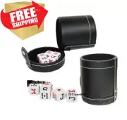Cubilete Cup Faux Leather w/ Dice Set Storage cubiletes Game Chaises Home play