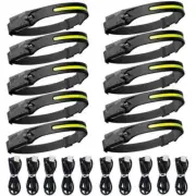 Headlamp COB LED USB Rechargeable Headlight Torch Work Light Bar Head Band Lamps