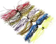 WJnflQN Spinnerbaits for Bass | Silicone 6-Bundle Jig Skirts | Flexible Fish Tackle Accessories for Freshwater Bass Black Fish Outdoor Activities Camping