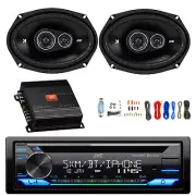 JVC Single DIN Bluetooth AM/FM CD Receiver, Amp w/Kit, 2x 6x9" 360W Speaker