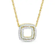 0.1 CT. T.W. Natural Diamond Double Square Pendant in 10K Yellow Gold