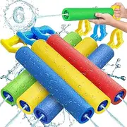 Caunedy 6 Pack Water Blaster Soaker Squirt Guns Set, Super Foam Water Gun Shoots Up to 12 Metres,Swimming Pool Beach Summer Party Outdoor Water Pistol Game Fighting Toys for Kids Boys Girls