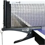 Sanung S304 Portable Table Tennis Net and Post Set Folding Spring Clamp-on with 2 Posts Kit Adjustable Ping Pong Training Mesh Net for Standard 60in Wide Tables Easy Setup