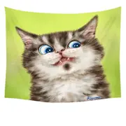 Cats Cute and Funny Faces the Flinching Kitten Tapestry