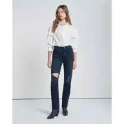 NWT $228 7 for All Mankind Easy Slim Straught Jeans Sunbeam dark wash Revolve