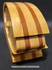 Keepsake Box Curly Maple & Cherry Solid Wood - Handmade by Maddock Wood Designs