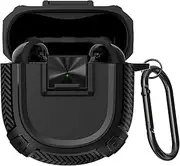 BEWZI Protective Case for Bose QuietComfort Earbuds II/Ultra Earbuds Case Protection with Hook. Safety Lock Button Hardcase for QuietComfort Ultra Case/QuietComfort Earbuds 2 Case Cover (Black)