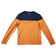 Buffalo David Bitton Shirt Mens Small Long Sleeve Orange Blue Herringbone Weave