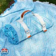 2 in 1 Woven Throw Blanket Giant Beach Towel Large Outdoor Picnic Mat Camping