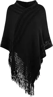 [Ferand] Soft Pullover Poncho Sweater Cape with Hood for Women