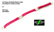 4/0 gauge Red Multi-Battery Cable Assembly for 4 Batterys 600 Amps