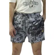 Ed Hardy Gray Mesh Drawstring Panther Skull Shorts Men's Size XL EHM8004-5