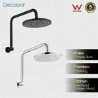 WELS Gooseneck Shower Arm with 9" Rain Shower Head Set Brass Chrome/Matt Black