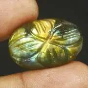 Carving Natural Labradorite Handcrafted Designer Gemstone 31.05Ct