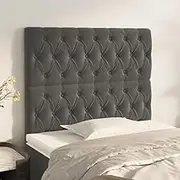 Upholstered Headboards, 2 pcs Dark Grey 100 cm Velvet Fabric, Adjustable Height for Bed Frame