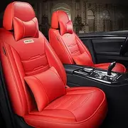 YALLIT Car Seat Covers Universal Full Set for Citroen DS3/DS3 Racing/DS3 Cabrio/DS4/DS5/DS3 Crossback/DS 4S/DS 5LS/DS6/DS7 Crossback Waterproof Leather, red