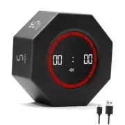 Visual Countdown Timer,3,5,5,30,60,90 Minutes Preset, Desk Productivity 1 Black