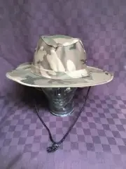 GREEN CAMO BOONIE HAT W/BUCKET EAR FLAP W/NECK SUN PROTECT HUNT FISH HIKE NEW !