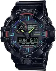 [Casio] G-Shock GA-700RGB-1A GA-700 Series Analog Digital Black Strap Men's Watch, Black Dial, 57.5 × 53.4 × 18.5 mm