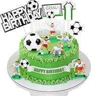 14 PCS Soccer Cake Topper Decorations 2.3Inch Soccer Ball Model Soccer Player Cake Decorations Happy Birthday Cake Topper For Soccer Theme Party Football Theme Party Men Boy Birthday Party Sport Party Supplies
