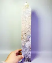4.28lb Natural Ocean Jasper Agate Geode Crystal Tower Wand Point Healing Mineral