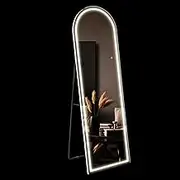 LED Full Length Mirror Arched Body Floor Free Standing Hanging Leaning Lighted Bedroom Hallway 3 Lighting Colours