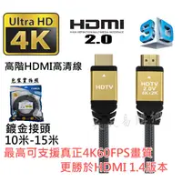 在飛比找蝦皮購物優惠-4K60P 10米 15米 HDMI 2.0版 超高畫質 H