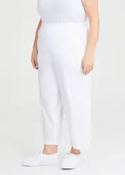 [Taking Shape] Taking Shape Petite Stretch Linen Esme Pant Size 14 in White - Plus Size Women's Petite Plus White