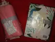 Baby Jersey Wrapping Blanket and Floral Crib Fitted Sheet Lot. New