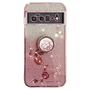 For Google Pixel 6 Pro 5g Case Flower Pattern Tpu Phone Cover With Kickstand