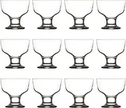 12x 285ml Destina Glass Ice Cream Bowls - Small Mini Kitchen Fruit Salad Sundae Trifle Dessert Cocktail Pudding Serving Cup Dishes Set - by LAV