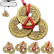 Coin | Ancient Chinese Dynasty Coin with Red String | Chinese Dynasty Lucky Good Fortune Wealth and Success Ancient