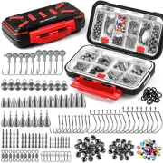 PLUSINNO 264pcs Fishing Accessories Kit, Organized Tackle Box with Tackle Inc