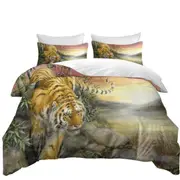 Wild Animal Art Tiger at Sunrise Dawn Quilt Cover