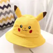 Pikachu Bucket Hat Sun Hat Anime Wide Brim Cute Bucket Fisherman Beach for Kids