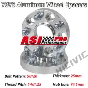 2PCS Wheel Spacer 5 Studs 25mm 5X120 Fits BMW X5 X6 E70 2010-2018 14x1.25 74.1mm (for: BMW)