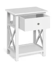 [Artiss] 1 Drawer EMMA Bedside Table in White