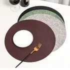 PU Leather Dining Table Place Mats Round Coaster New Placemats Household