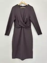 David Lawrence Midi Dress Women S (AU 10) Brown Nala Ponte Dress Cross Over NEW