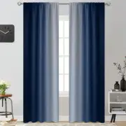 Light Blocking Ombre Curtains, Room Darkening Thermal Insulated Gradient Colo...