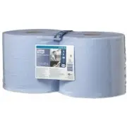 TORK 2 Ply Premium Wiping Paper Plus - Blue - 2 x 255m Combi Rolls 130052 [AU]