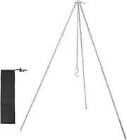 Tripod Cooker – Campfire Cooking Gear, Portable Fire Tripod | Adjustable Cooking Stand Setup, Aluminum Tripod Outdoor Cooking, Outdoor Tool with Backpacking Use
