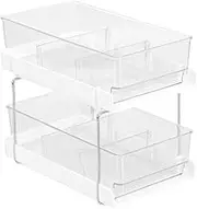 Box Sweden Crystal 2 Tier Drawer Trays with Dividers, 30 x 18 x 25.5 cm Size