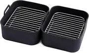 Lamapee Air Fryer Accessories for Ninja Flexi Drawer AF500UK/10.4L- Set of 4 - Black
