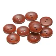 10pcs Wooden Sewing Button 23mm 2 Holes Round Craft Button Caramel