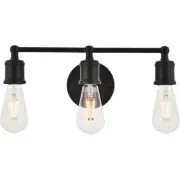 Living District LD4028W16BK Serif 3 Light 15 inch Black Wall Sconce Wall Light